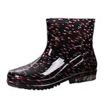 Momolaa Womens Wellies SIZE 6.5 Waterproof Rain Boot Garden Shoes Rain Shoes for Outdoor Wellington Boots Rubber Boots Ankle rain Shoes Work Shoes Lightweight Rubber Chelsea Rain Boots Hot Pink