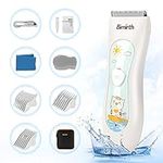 Bimirth Baby Hair Clipper, Silent Hair Clippers for Children, Quiet Kids Hair Trimmer, Cordless Toddler Haircut Machine in Bag for Easy Storage, USB Rechargeable, Waterproof, 3 Guide Combs (with Bag)