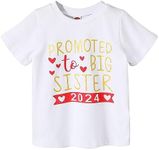 JEELLIGULAR Baby Girl Promoted to Big Sister Letter Print Clothes Outfit T-Shirt Top Blouse Shirts, 2024 White, 6-12 Months