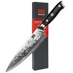 SHAN ZU Chef Knife 8 Inch Japanese Steel Damascus Kitchen Knife, Professional Kitchen Knives Sharp High Carbon Super Steel 67 Layers Kitchen Utility Knife with G10 Handle