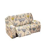 CZADMXP Stretch Recliner Sofa Covers, Printed Recliner Sofa Slipcovers for 1/2/3 Seater, Reclining Couch Cover Furniture Protector with Side Pocket (Dandelion,2 seater)