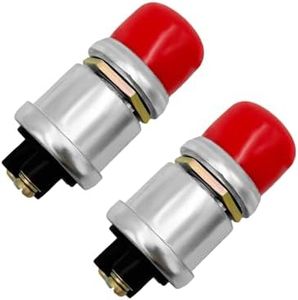 Suvnie 2 PCS Push Button Momentary Starter Switch, 12/24V Engine Start Ignition Switch, 50A Waterproof Push Button Start Switch for Truck, Lawn Tractor, Farm Cart, Car Accessories (Red)