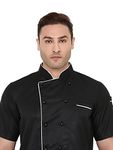 Associated Uniforms Half sleeve Chef Coat (Chef Jacket - Smart Fit) (XXL-44, BLACK)