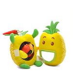 Jollybaby Newborn Plush Stuffed Fruit Rattle Toy for Stroller Car Seat Crib, Montessori Sensory Plush Pineapple Toy with Rattle and Mirro Toy for Baby 0-6-12 Month, Infant Baby Boy & Girl Shower Gift