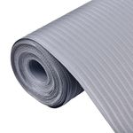 EASYHOME Multipurpose 45cm x 3m Waterproof EVA Lines Anti Slip Mat for Kitchen, Bathroom Cabinet Kitchen Drawer Shelf Mats Liner Sheets Roll, Non-Slip Fridge Mat, Table Mat (45cm x 3 Mtr Roll, Grey)