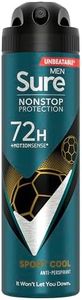 Sure Men Sport Cool Nonstop Protection Anti-perspirant Deodorant Aerosol MotionSense technology anti-perspirant deodorant spray 72h protection against sweat and odour 150 ml