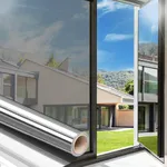 Arthome 17.5 Inch x 6.5 Feet,Silve, One Way Window Privacy Film Daytime Privacy Window Tint for Home Anti UV Static Cling Heat Control Reflective Glass Film for Home and Office