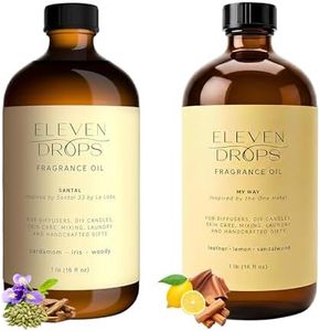 Eleven Drops Santal & My Way Fragrance Oils Duo Bundle | Long Lasting Scent Reed Diffuser Oil for Home, Office, Hotel, Car & Linen Spray | Pet-Friendly IFRA Compliant Glass Bottle, 16 oz