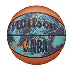 WILSON NBA DRV Plus Vibe Outdoor Basketball - Size 7-29.5", Blue/Orange