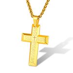 Gold Cross Necklace for Men Gold Cross Chain Men's Jewelry Men's Necklaces Mens Cross Necklace Gifts for Men Boyfriend Husband Brother Father Uncle