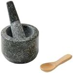 Dakorn Tiny Mortar and Pestle Set with Wooden Spoon, 2 Inch, Small, Compact, Mini, Grinding and Crushing Tiny Amounts of Herbs, Spices, 100% Granite with Unpolished Inside, Creative Gift, Giftable