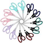 Scissors 12-Pack, 8'' Stainless Steel Scissor with Sharp Blades, Comfortable Grips, All Purpose Scissors for Office Supplies Home Craft, Middle/High School Student Teacher Scissors Bulk (12 Pack)