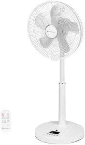4UMOR DC Standing Fan, 16 inch Pedestal Fan with Remote Control, 20dB Quiet Floor Fan, 9 Speeds|4 Modes|9H Timer|90°Oscillation|Height Adjustable for Bedroom Home Office
