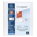 Exacompta Kreacover PP Ring Binder, A4 Maxi, 4 D-Rings, 16mm spine - White