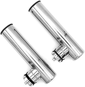 Set of 2 NUZAMAS 316 Stainless Steel Fishing Rod Holders Clamp On Rails Mounting 19-25mm Rail Mounted Marine Grade for Boat Yacht
