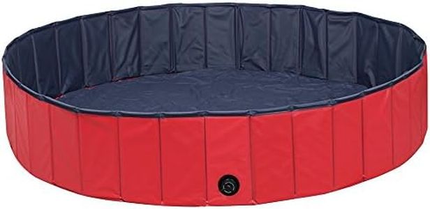 NACOCO Foldable Dog Pool Large Dog PVC Swimming Pool Cat Hard Plastic Water Pool Pet Outdoor Collapsible Swimming Pond in Summer for Dogs and Kids (Red,M)