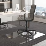 NEUWEABY 36 x 46 Inch Tempered Glass Chair Mat for Carpet, Office/Home, Clear Computer Floor Mat with 4 Anti-Slip Pads