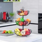 3-Tier Fruit Bowl Metal Fruit Baske