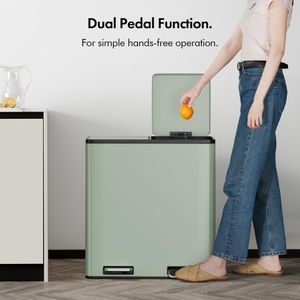 VonHaus 60L Double Recycling Bin – Dual Compartment Waste Separator