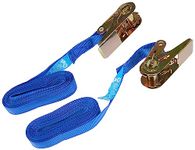 Silverline Endless Ratchet Tie-Down Strap 2pk 5m x 25mm - Rated 500kg Capacity 1000kg (566269), Blue