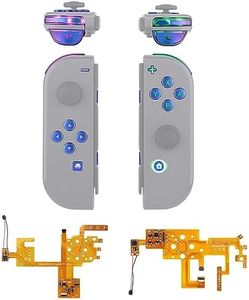 eXtremeRate 7 Colors 9 Modes LED Kit for Nintendo Switch & Switch OLED Joycon - DIY Multi-Color Chameleon Purple Blue ABXY Buttons & Trigger Buttons - Joycon Not Included