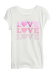 GAP Girls' Graphic Short Sleeve Tee T-Shirt, Heart New Off White, Large