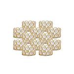 VINCIGANT Tea Light Candle Holders Gold 12pcs Set//Golden Wedding Christmas Decorations Crystal Candle Holder