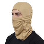 Marc Loire Lightweight Breathable Stretchable Motorcycle Balaclava Full Face Mask for men and women Protects from Wind, Sun, Dust for biking, Cycling, Running and Outdoor Activities (Brown, Pack of 1)