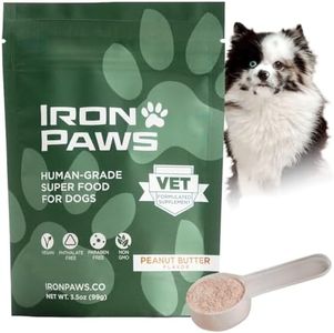Human-Grade Superfood for Dogs, Premium Greens Powder Supplement for Dental Health, Longevity, Hip & Joint, Gut Health, Allergies, Immune Support, Skin & Coat - Peanut Butter - 3.5 oz