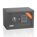 Brihard Home Electronic Safe - 20x31x20cm Compact Safety Box with Digital Keypad Lock LED Screen - Code Safe - Titanium Grey Scratch Resistant Finish