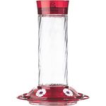 More Birds Diamond Hummingbird Feeder, Glass and Plastic Feeder with 6 Feeding Stations, 30-Ounce Capacity