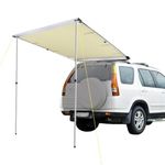 Yescom 4.6'x6.6' Car Side Awning Rooftop Pull Out Tent Shelter PU2000mm UV50 Shade SUV Outdoor Camping Travel Sand
