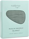 Natemia Baby Muslin Swaddle Blankets - Muslin Swaddle Blankets Boy and Girl, Swaddles for Newborn, Soft and Breathable Baby Girl Muslin Swaddle Blanket, Newborn Baby Essentials, 47" x 47", 2-Layer