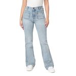 kensie Jean High Rise Patch Pocket Flare 32-Inch Inseam, Lora, 8