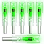 6PCS-New Lighted Nocks for Arrows with .300/7.62mm Inside Diameter Led Nocks Arrow nocks with Switch Button for Archery Hunting 6 Pack (Green Pack of 6)