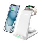 Wireless Charger 3 in 1, ADADPU Fast Charging Station for Apple Watch 8/Ultra/SE/7/6/5/4/3/2, for AirPods 3/2/Pro, for iPhone 15/14/13/Plus/Pro/Pro Max/12/11/X/XR/XS/8