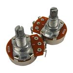 Musiclily B500K Metric Split Shaft Pots Linear Taper Potentiometers for Electric Guitar Bass (Set of 2)