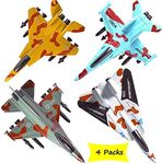 CORPER TOYS Airplane Toys Set Die Cast Metal Military Fighter Jets for Kids Boy Pullback Plane Model Pack of 4