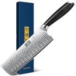 HOSHANHO 7 Inch Nakiri Knife, Japanese High Carbon Powder Steel Vegetable Cleaver Knife for Chopping, Razor Sharp Multipurpose Asian Chef Knives with Ergonomic Handle