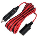 Cigarette Lighter Extension Cord Plug 13FT - 14AWG Car Charger Cable 12-24v Male Plug to Female Socket 15A Power Adapter with LED Lights for Air Compressor Tire Pump Cooler Fridge