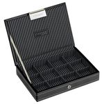 Stackers - Men's Black Mini Lidded Cufflink with Stripe Lining