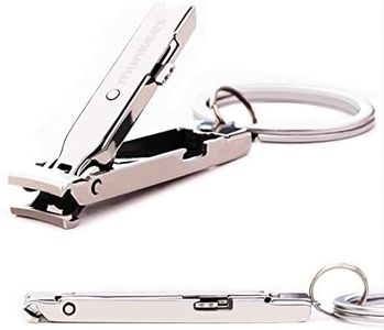 munkees Ultra-Thin Nail Clippers Keychain, Mini Foldable Nail Cutter with Key Ring, Small Portable Stainless Steel Pocket Manicure Set for Travel, Camping, & Outdoors (1-Pack)