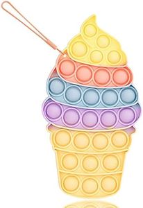 Fidgets Bubble Toys Packs, Pop Push Bubble Popper Fidget Toys Sensory Toys Set It with Lanyard, Silicone Anxiety Stress Relief Toys for Autism Special Needs Kids Adults Older (Ice Cream)