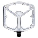 Crankbrothers Stamp 7 Large Mountain Bike Pedals - Silver Edition - MTB Enduro Trail BMX Optimized concave Platform - Flat Pair of Bicycle Mountain Bike Pedals (Adjustable pins Included)