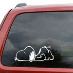 Snoopy Cartoon Car Window Motorcyle Laptop Ipad Vinyl Decal Sticker- [6 in/15 cm] Wide White Color