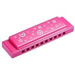 PATIKIL Translucent Harmonica Assorted Colors 10 Holes Pink ABS Harp Mouth for Educational Musical Instruments Beginners Adults Professionals