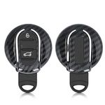 kwmobile Car Key Cover Compatible with Mini 3 Button Car Key Smart Key - Hard Case - Carbon Black