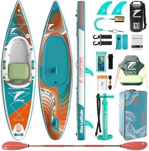 TIDETREK Inflatable Touring Kayak with Waterproof Seat & Premium Accessories, 11'3" x 35" x 8" Ultra-Stable SUP Kayak Hybrid, Non-Slip Comfort Deck for Adults & Youth (Coral Tide)