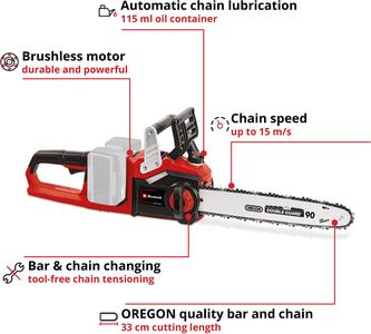 Einhell 36V Cordless Chainsaw – 14 Inch Bar, Battery Powered