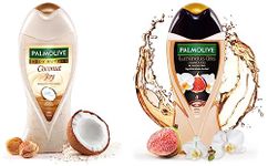 Palmolive Body Wash Coconut Joy, 250Ml Bottle, Creme Based Exfoliator With Real Apricot Seeds And Jo & Body Wash Luminous Oils Rejuvenating Shower Gel - 250Ml Bottle